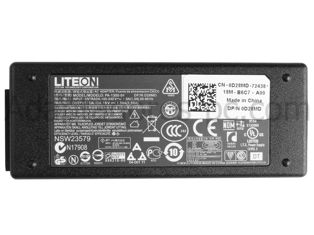 30W Dell 450-17487 Tablet PC Original AC Adaptador Cargador