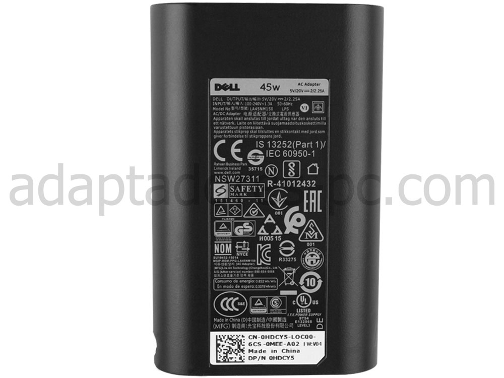 45W USB-C Dell Latitude 7320 AC Adaptador Cargador