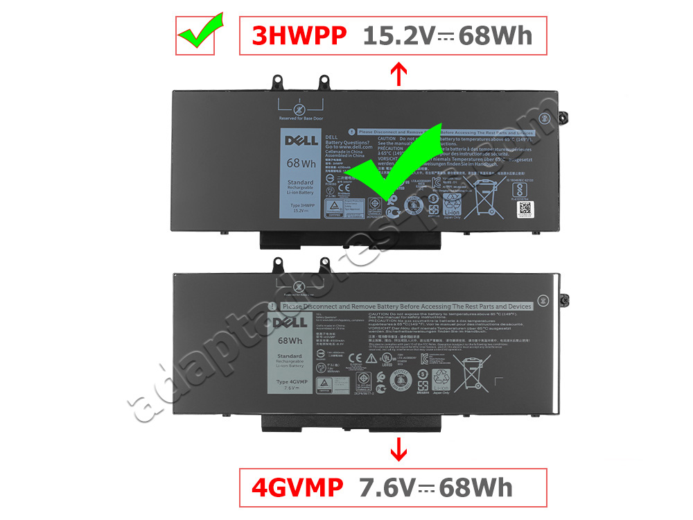 Original 4250mAh 68Wh Batería Dell 3HWPP 3PCVM YPVX3
