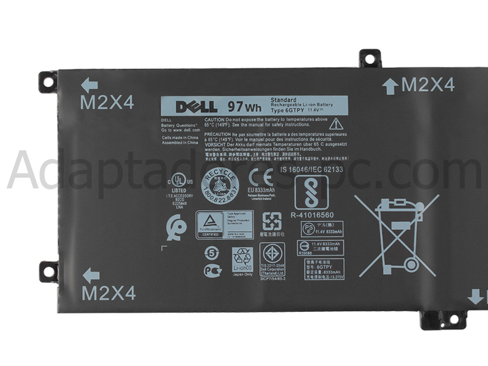 Original Batería Dell XPS 15 9570-CPC1J 97Wh