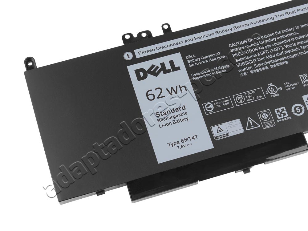 Original 62Wh Batería Dell GMT4T HK60W ROTMP