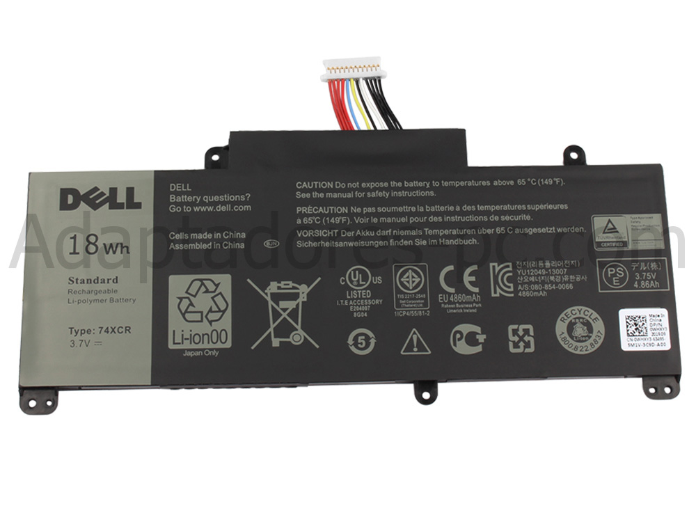 Original 18Wh Batería Dell 074XCR 74XCR