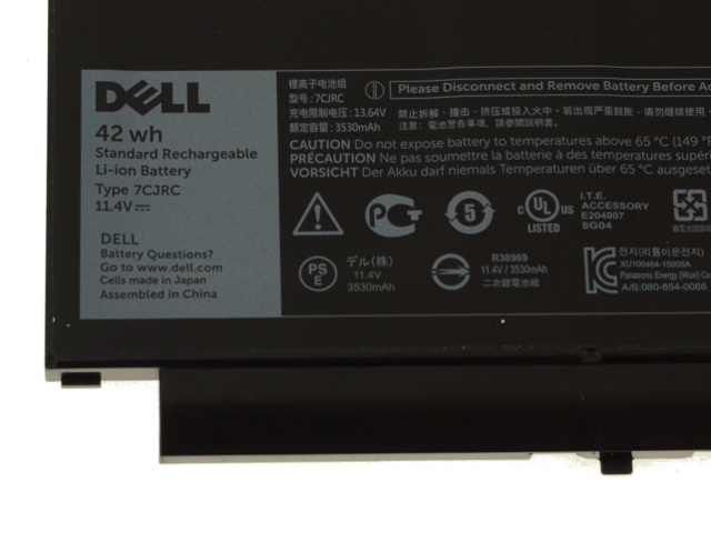 Original 3530mAh 42Wh Batería Dell Latitude E7470-02R95