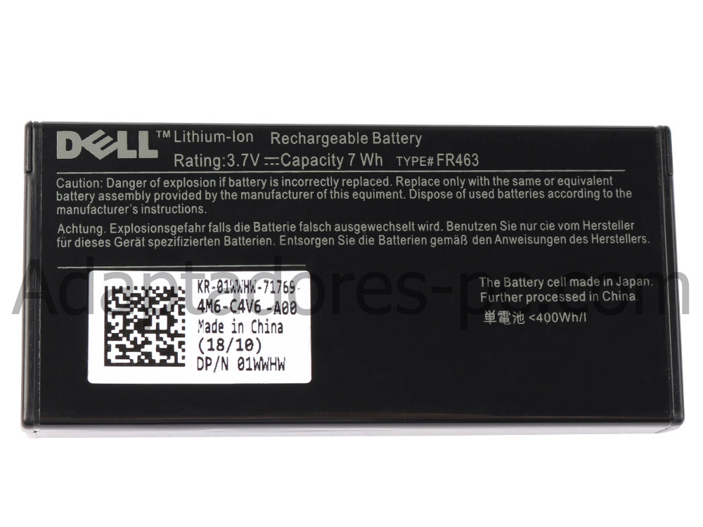 7Wh Original Batería Dell Poweredge Perc 5i 6i