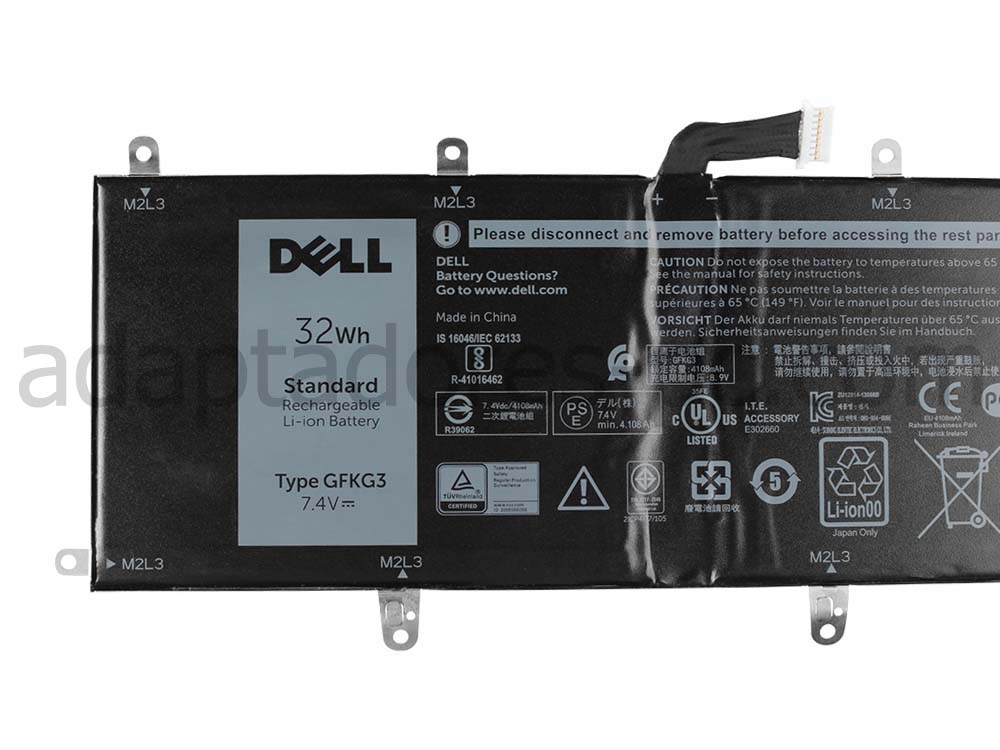Original 32Wh Batería Dell GFKG3 0GFKG3 WH96V VN25R