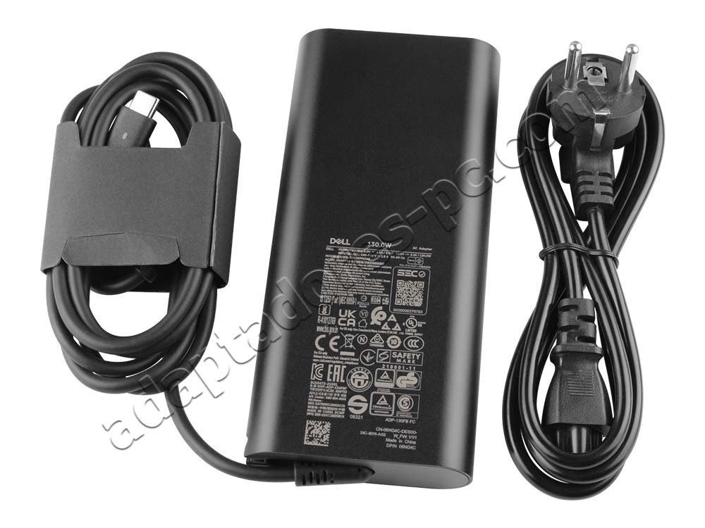 Original 130W USB-C GaN Cargador Dell Precision 3561 Workstation AC Adaptador + Cable