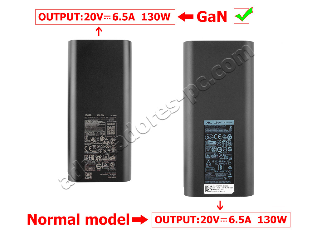 Original 130W USB-C GaN Cargador Dell Precision 3561 Workstation AC Adaptador + Cable