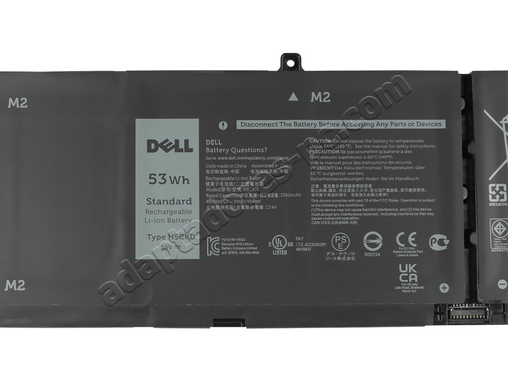 Original 3530mAh 53Wh Batería Dell 9077G H5CKD TXD03