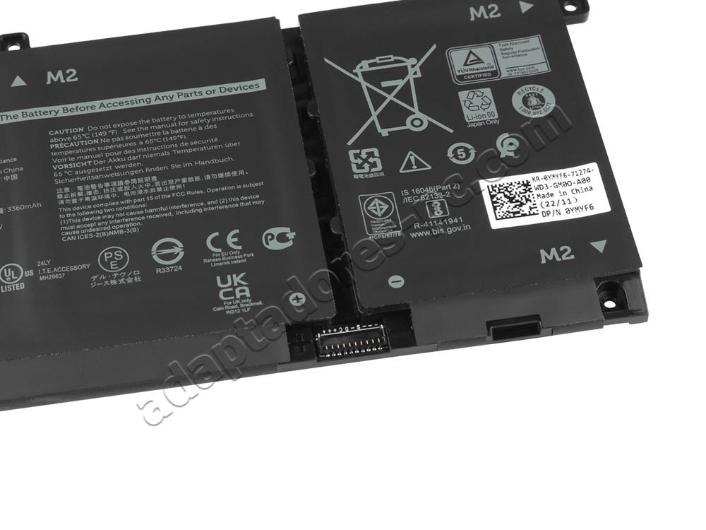 Original 3530mAh 53Wh Batería Dell 9077G H5CKD TXD03