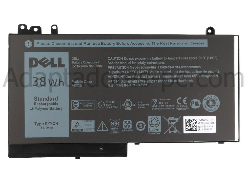 Original 38Wh Batería Dell Latitude 14 E5470 P62G001
