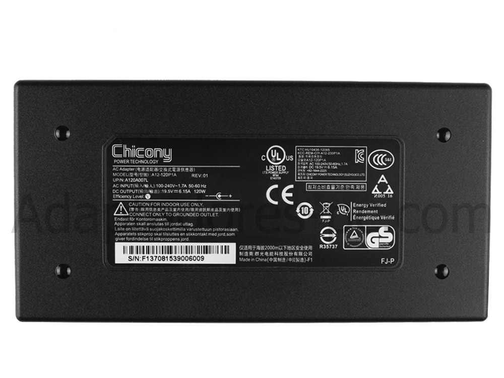 120W MSI 957-16GC1P-XXX AC Adaptador Cargador