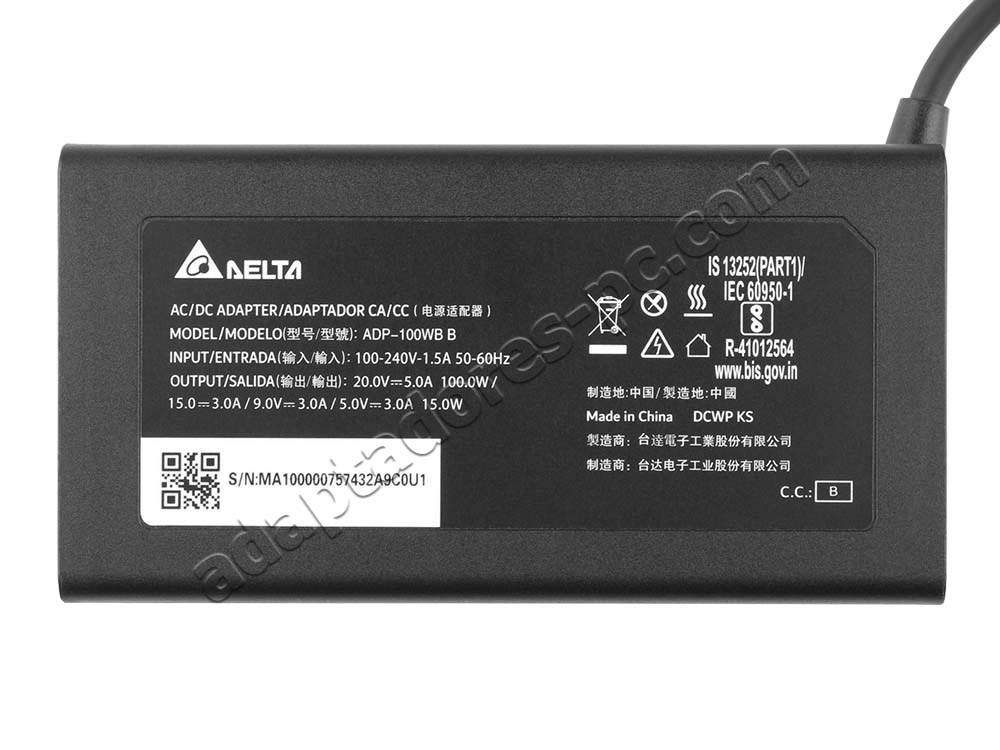 Original 100W USB-C Cargador MSI Stealth A16 AI+ A3HVFG-027NZ AC Adaptador + Cable