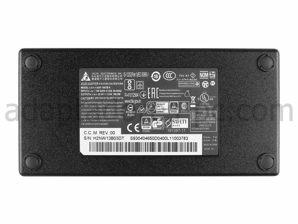 Original 180W Cargador MSI Pulse GL76 11UCK MS-17L2 AC Adaptador