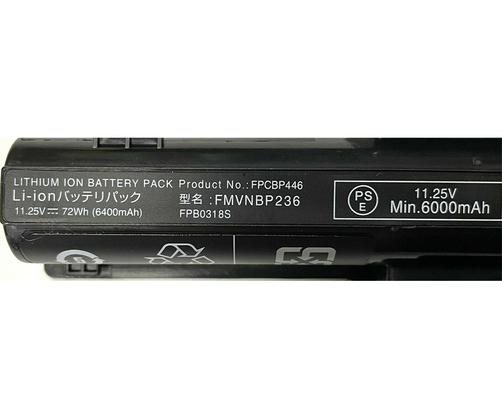 Batería Fujitsu CP673831-01 CP702410-01 6400mAh 72Wh