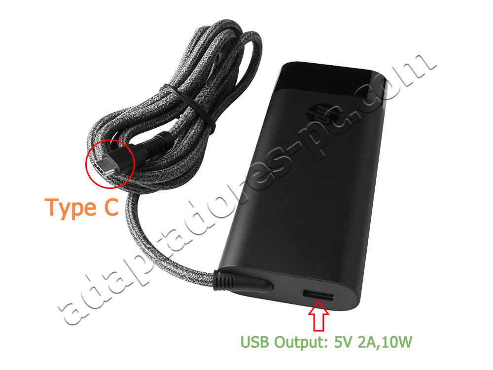 Original 110W USB-C/USB-A Cargador HP EliteBook 860 G10 6T2B3EA AC Adaptador + Cable