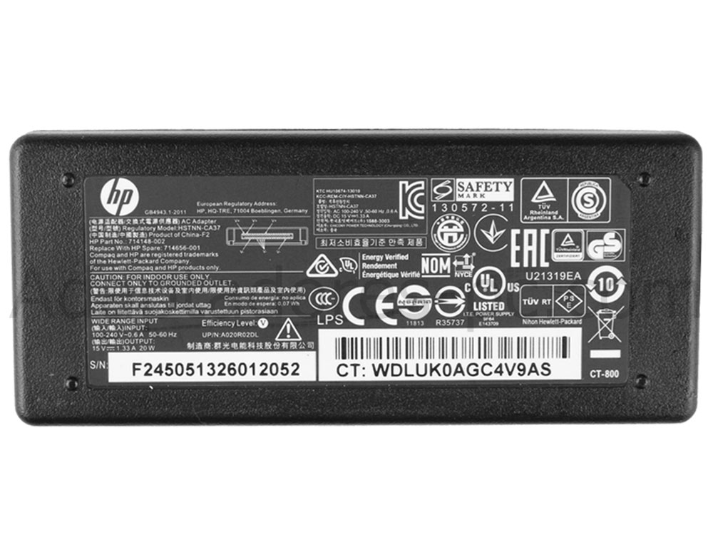 Original 20W AC Adaptador Cargador HP Envy x2 11-g000eb 11-g012nr
