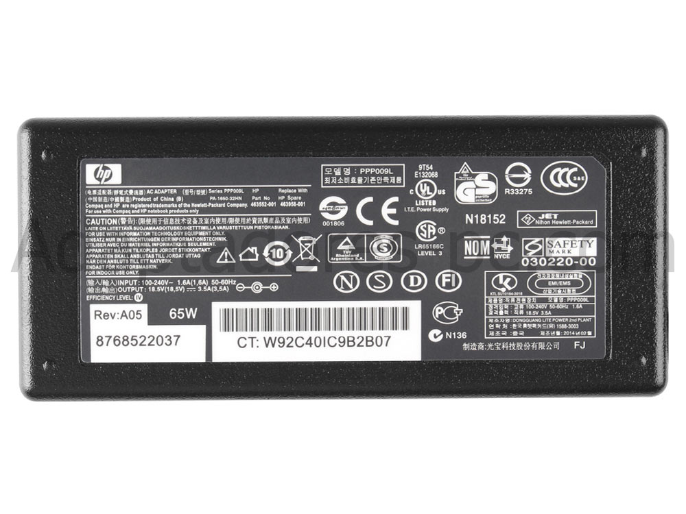 Original 65W AC Adaptador Cargador HP Officejet H470 Mobile Printer