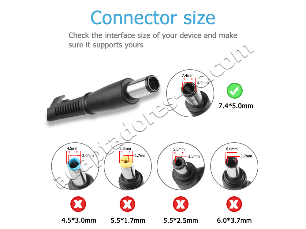Cargador Original HP EliteBook 840 G2 Notebook PC 65W + Cable