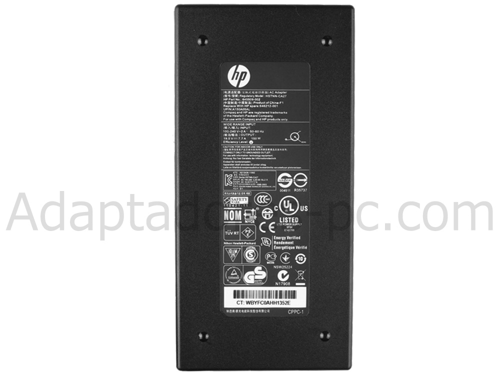 Original 150W HP ZBook 15 G6 8DS99LA AC Adaptador Cargador