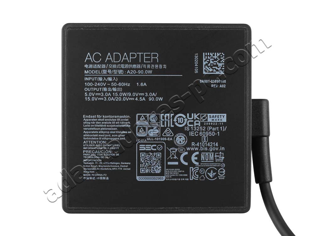 90W USB-C HP Spectre x360 13-ae004na 2QF93EA AC Adaptador Cargador