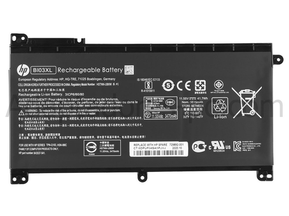 Original 41.7Wh Batería HP Pavilion x360 13-u100ns 13-u105ns