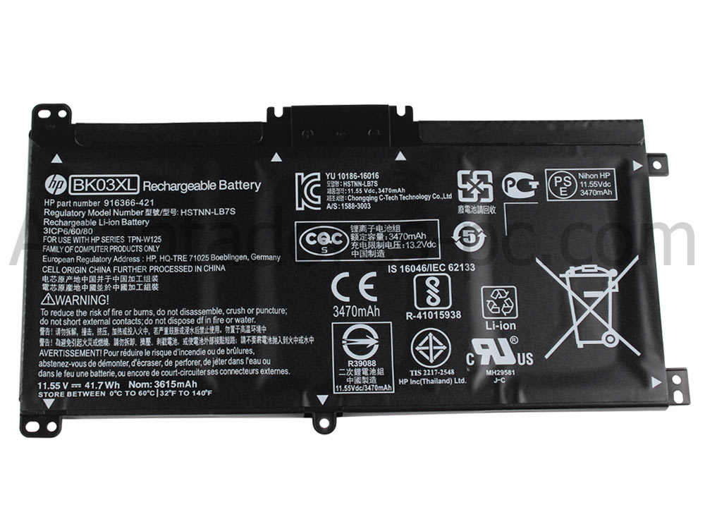 Original 41.7Wh Batería HP Pavilion x360 14-ba003nl 14-ba036tx