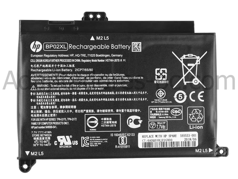 Original 41Wh Batería HP Pavilion 15-au101ns 15-au139ng