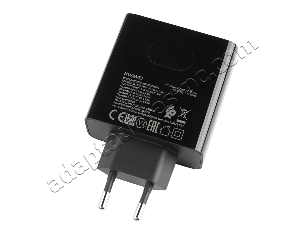 Original 65W USB-C Cargador Huawei MateBook D 15 (2022) AC Adaptador