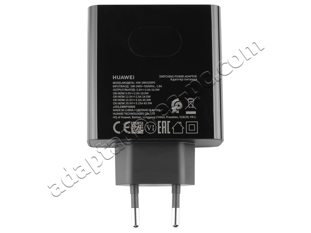 Original 65W USB-C Cargador Huawei MateBook D 15 (2022) AC Adaptador