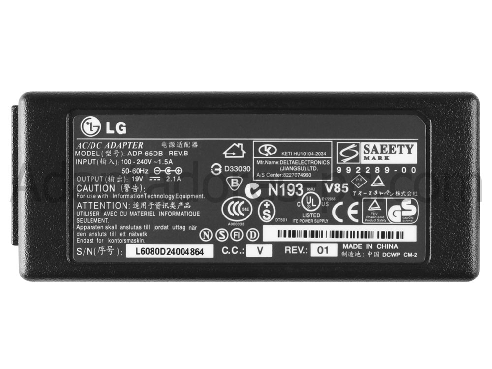Original 40W Cargador LG Gram 15Z975-A.AAS7U1 AC Adaptador + Cable