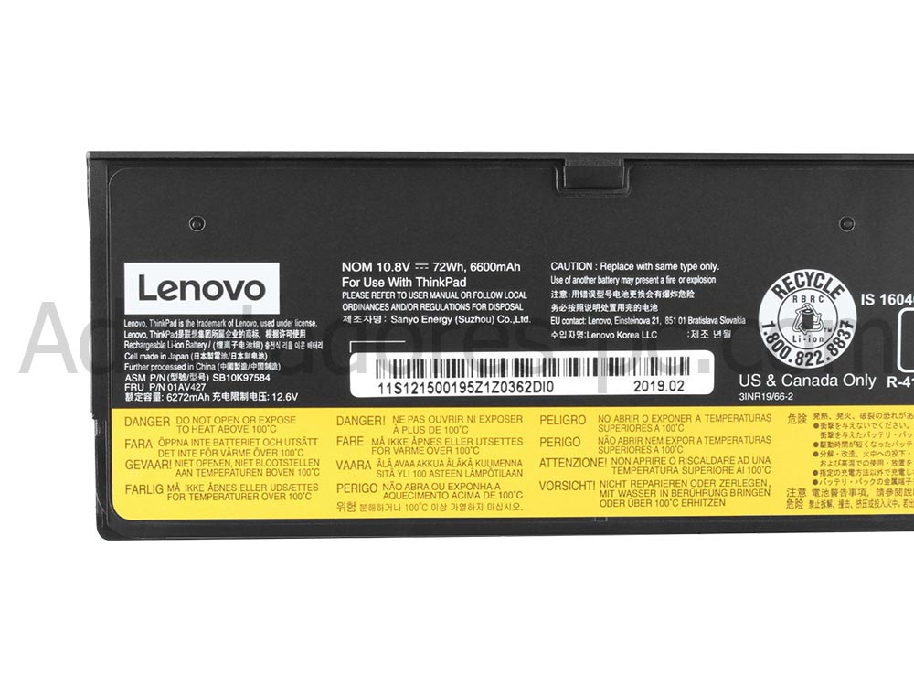 Original 6600mAh 72Wh Batería Lenovo ThinkPad T480 20L6