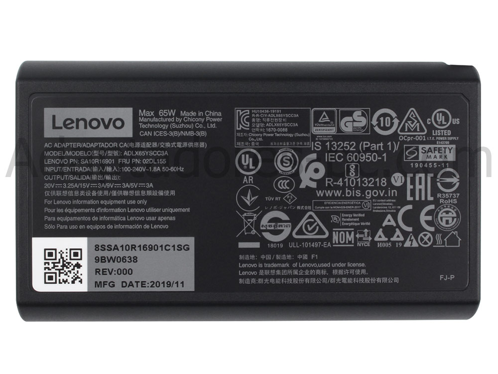 Original 65W USB-C Cargador Lenovo ThinkBook 16 G6 IRL 21KH001QSP AC Adaptador + Cable
