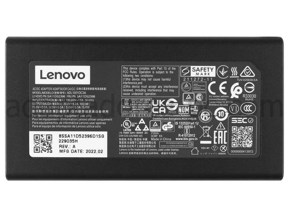Original 100W USB-C Cargador Lenovo IdeaPad Slim 5 16IMH9 83DC AC Adaptador + Cable