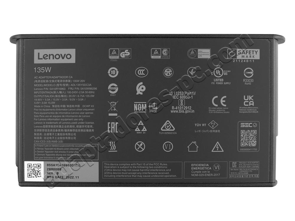 Original 135W USB-C Cargador Lenovo IdeaPad Slim 5 16AKP10 83HY AC Adaptador + Cable