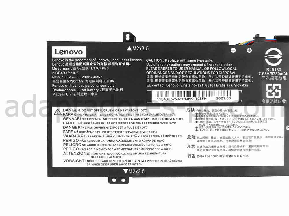 Original 5928mAh 45Wh Lenovo Yoga 530-14IKB 81H9000U Batería