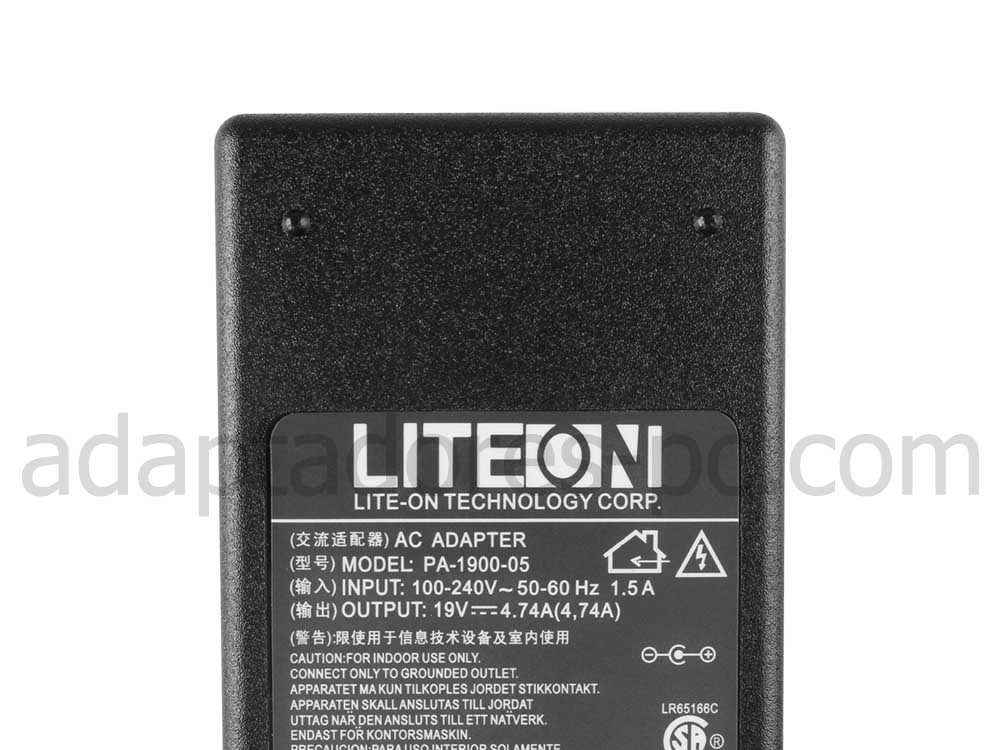 Original 90W Acer Delta Liteon DT-19V90W3P AC Adaptador Cargador