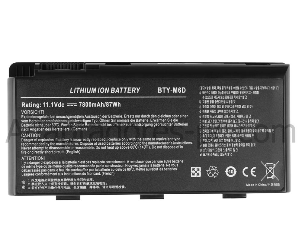 Original 7800mAh MSI GT70 2OC-031TR GT70 2OD Batería