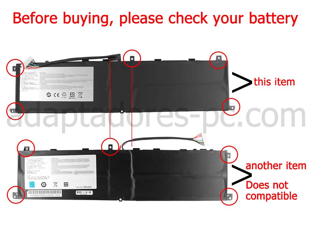 Original 5380mAh Batería MSI P65 Creator 9SE-407ES