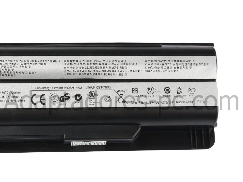 4400mAh Batería MSI GE60 2PF Apache Pro (GTX 860M)