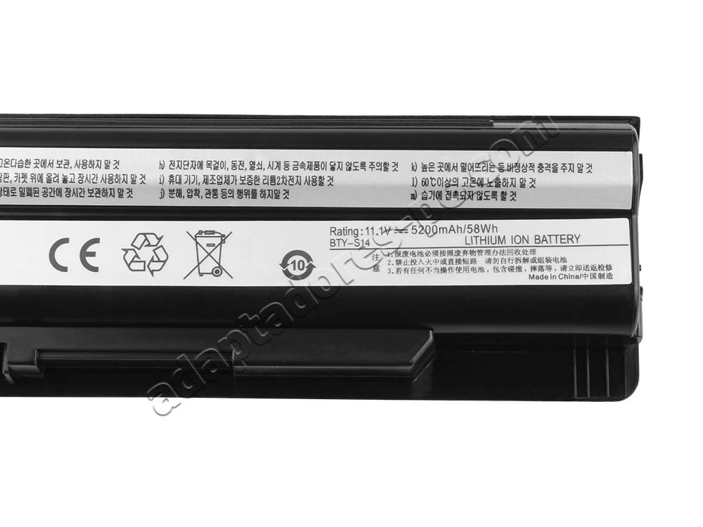 Batería Medion Akoya Mini E1312 MD 97690 5200mAh 58Wh