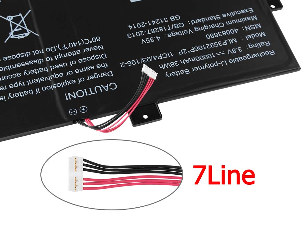 Batería Medion MLP3592106P*2P MLP3592106P-2P 10000mAh 38Wh