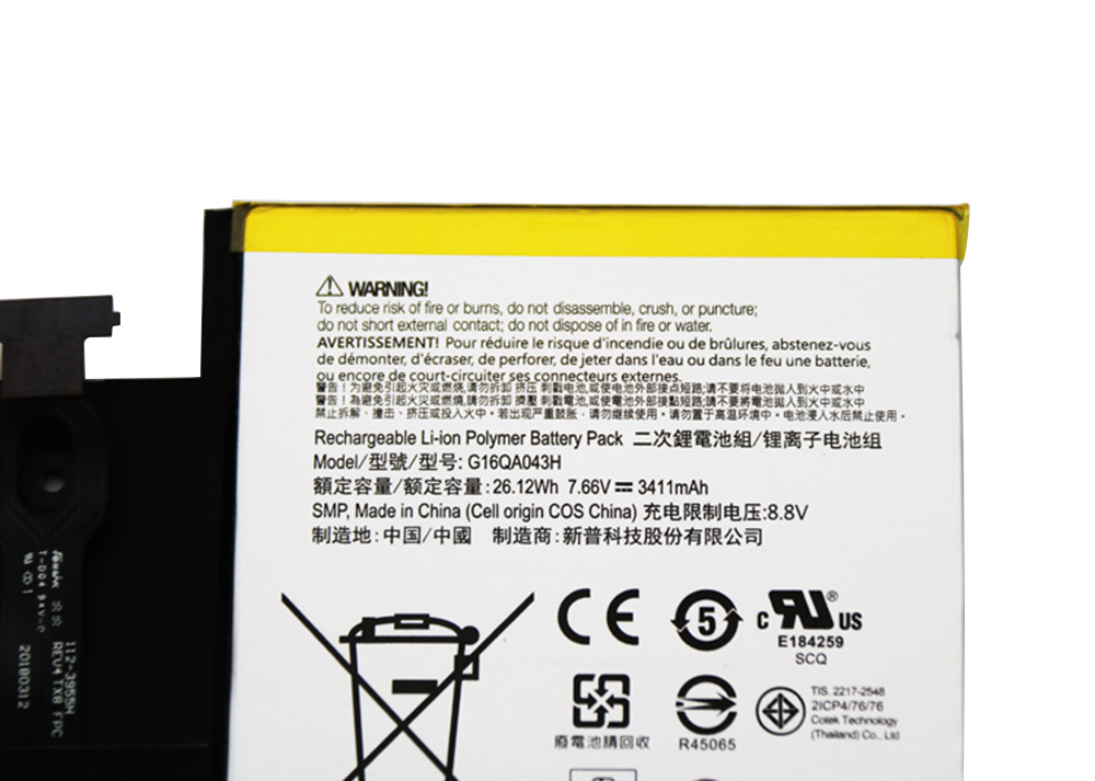 Original Batería Microsoft Surface Go 1824 3411mAh 26.12Wh