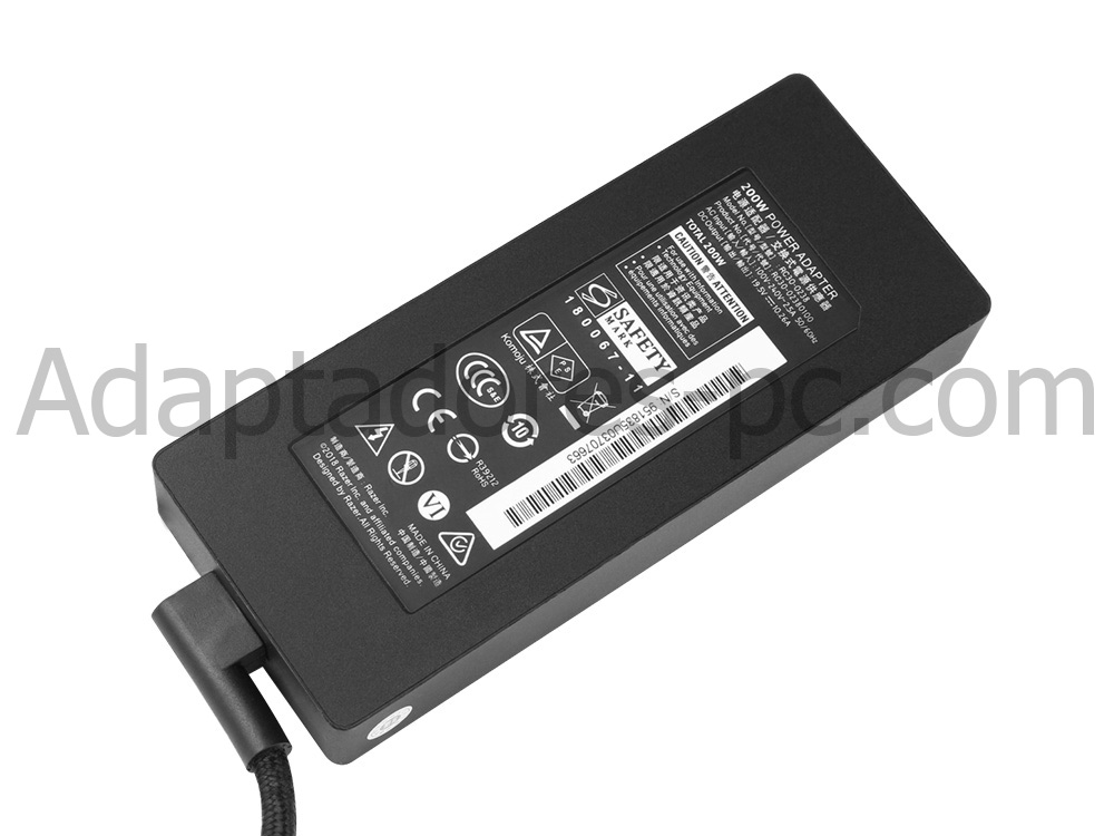 Original 200W Razer Blade 15 RZ09-03009E21-R3U1 AC Adaptador Cargador