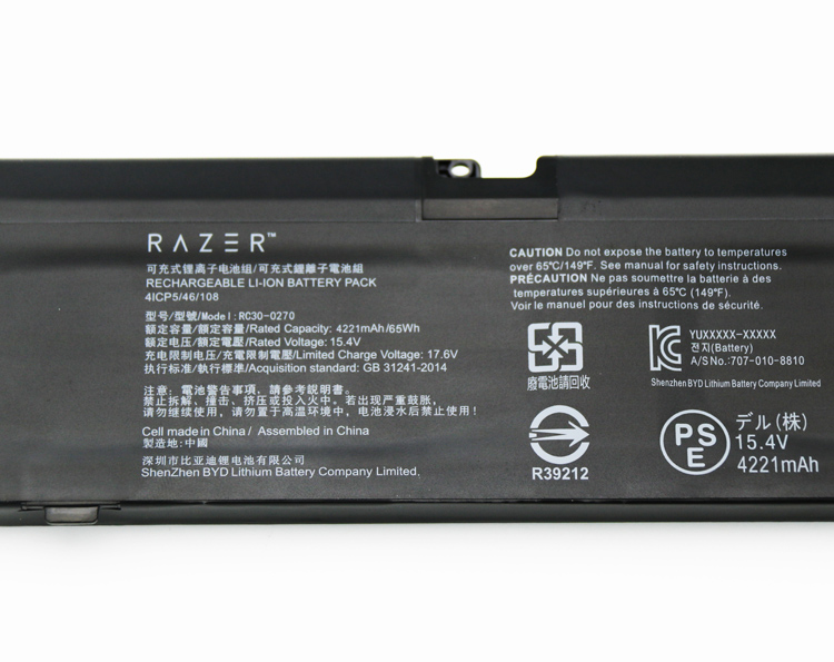 Original Batería Razer Blade 15 Base 2019 RZ09-03009 4221mAh 65Wh