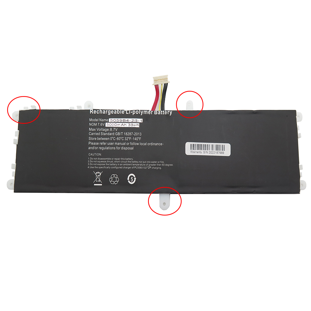 Batería Rtdpart 5059B4-2S-1 5000mAh 38Wh