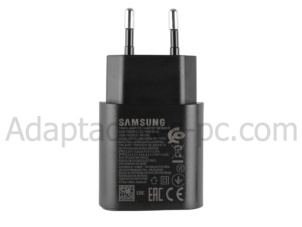 Original 25W Samsung Galaxy A21s SM-A217M AC Adaptador Cargador