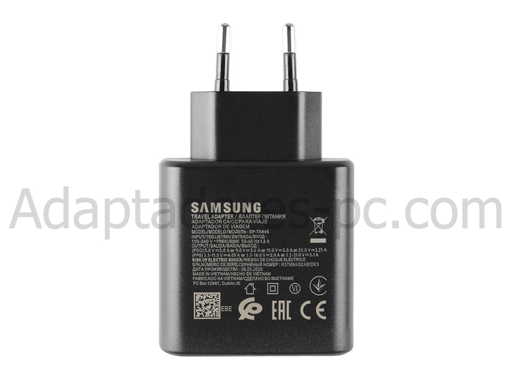 Original 45W Samsung Galaxy S20 Ultra 5G SM-G988U1 AC Adaptador Cargador