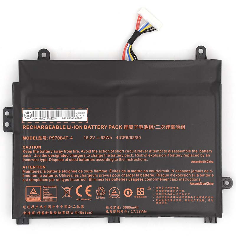 Batería Sager NP8971(P970ED) 3680mAh 62Wh