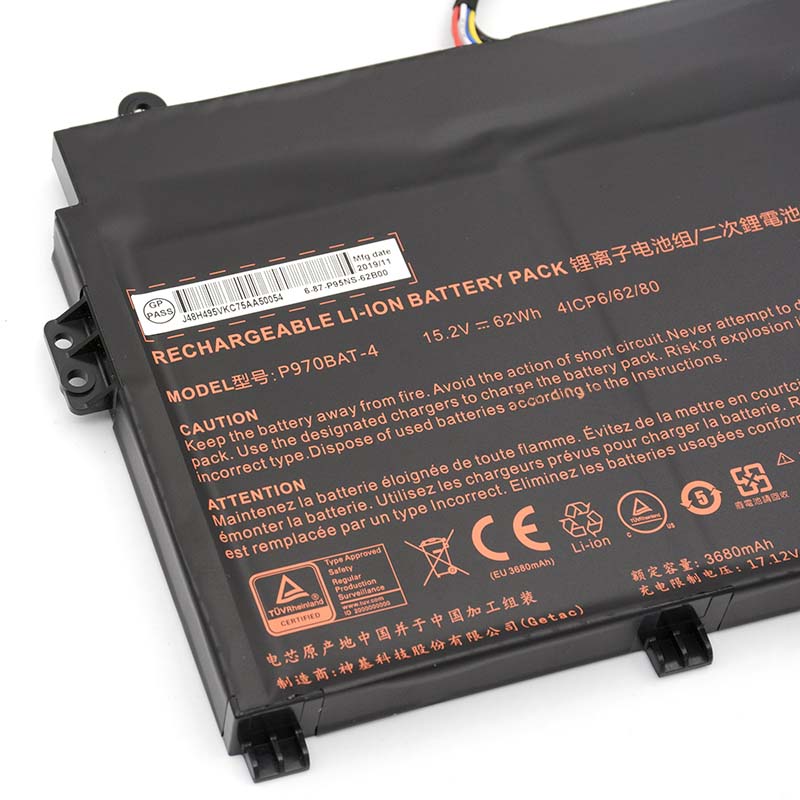 Batería Sager NP8971(P970ED) 3680mAh 62Wh