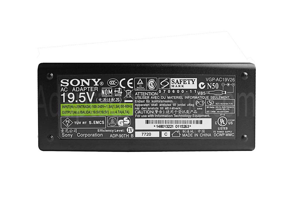 Adaptador Cargador Original Sony ACDP-045S02 90W + Cable